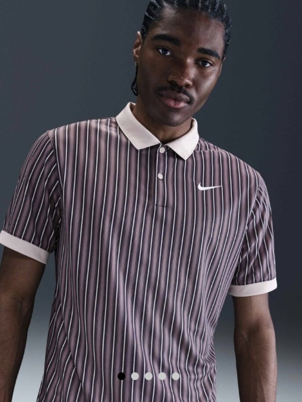 Nike Men's Dri-Fit Victory Vertical Stripe Golf Polo Short Sleeve Purple Medium